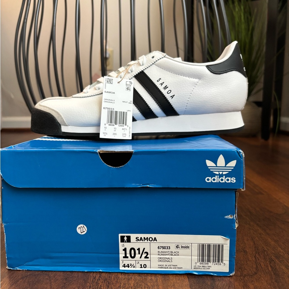 Adidas White and Black Superstar Sneakers